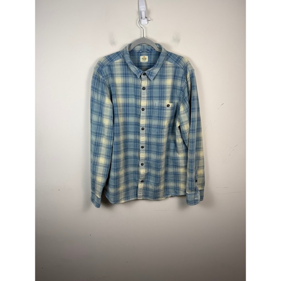 Marine Layer Other - Marine Layer Mens XL Blue Cream Plaid Long Sleeve Button Down Flannel